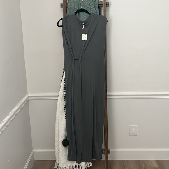 Free People Bianca Greenish grey Maxi Boho Dress goddess Size XS With Tags - Picture 2 of 3